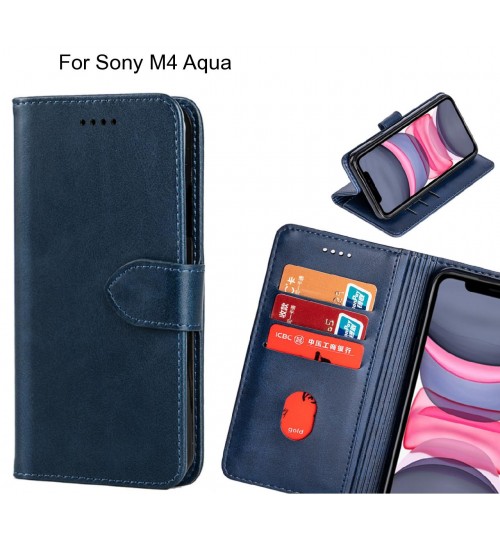 Sony M4 Aqua Case Premium Leather ID Wallet Case