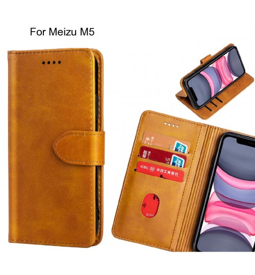 Meizu M5 Case Premium Leather Id Wallet Case - Brown