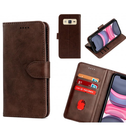 Galaxy J2 Case Premium Leather ID Wallet Case