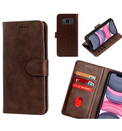 Galaxy S8 Active Case Premium Leather ID Wallet Case