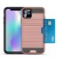 iPhone 11 Pro impact proof hybrid case card clip Brushed Metal Texture