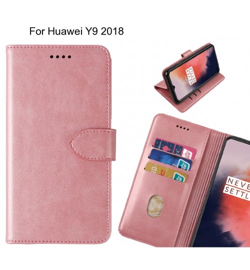Huawei Y9 2018 Case Premium Leather Id Wallet Case - Rose Gold