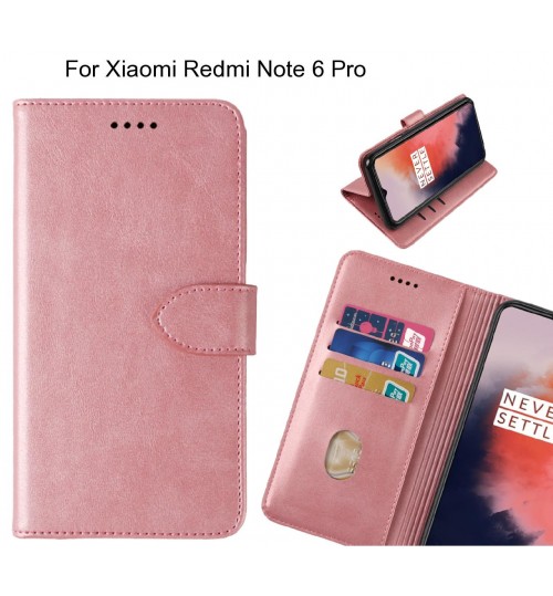 Xiaomi Redmi Note 6 Pro Case Premium Leather Id Wallet Case - Rose Gold