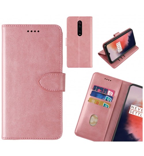 Xiaomi Redmi K20 Case Premium Leather Id Wallet Case - Rose Gold