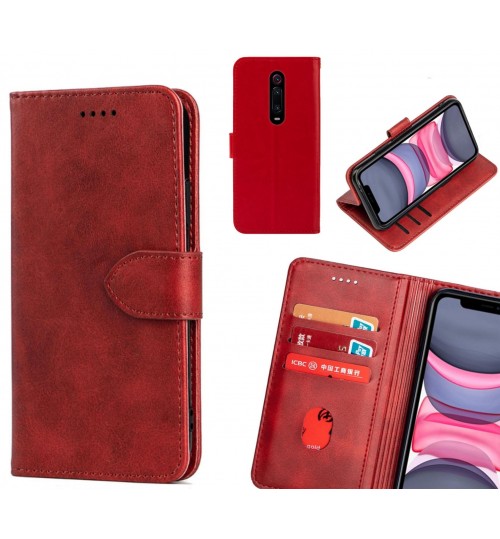 Xiaomi Redmi K20 Case Premium Leather Id Wallet Case - Red