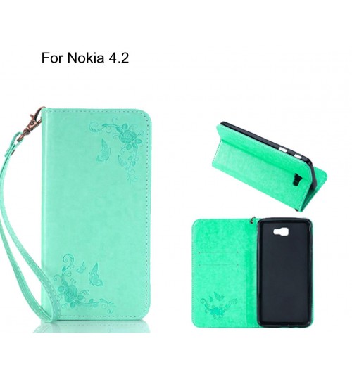 Nokia 4.2 CASE Premium Leather Embossing wallet Folio case