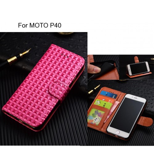 MOTO P40 Case Leather Wallet Case Cover