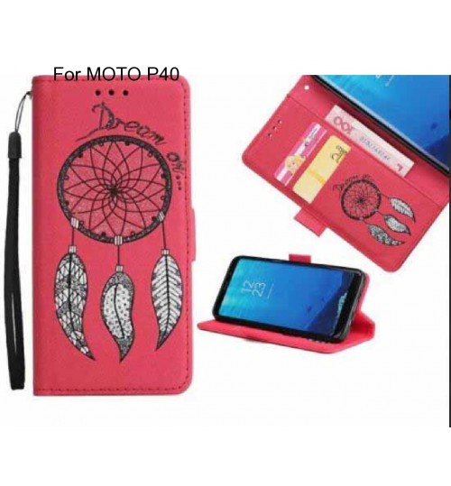 MOTO P40  case Dream Cather Leather Wallet cover case