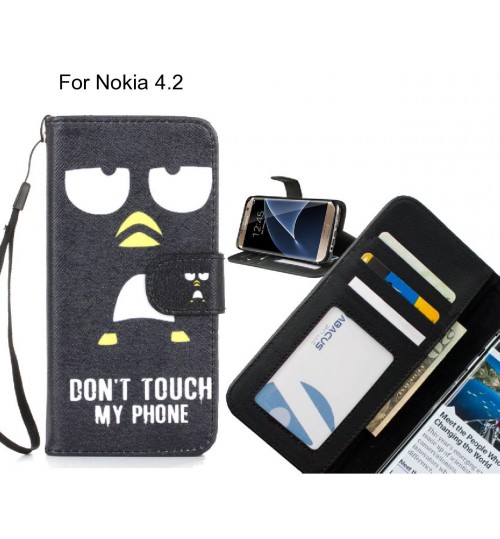 Nokia 4.2 case 3 card leather wallet case printed ID