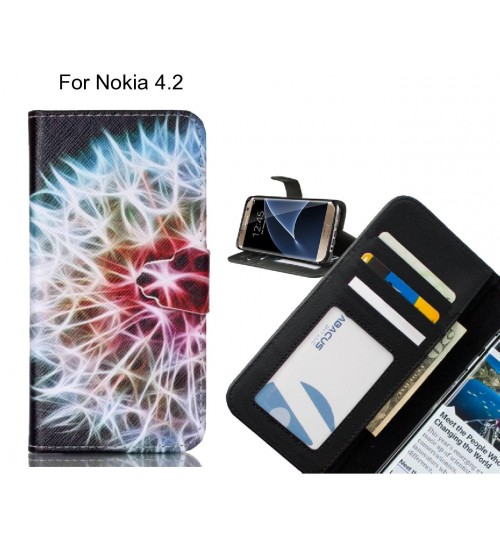 Nokia 4.2 case 3 card leather wallet case printed ID