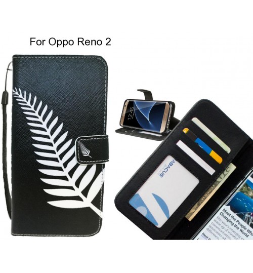 Oppo Reno 2 case 3 card leather wallet case printed ID