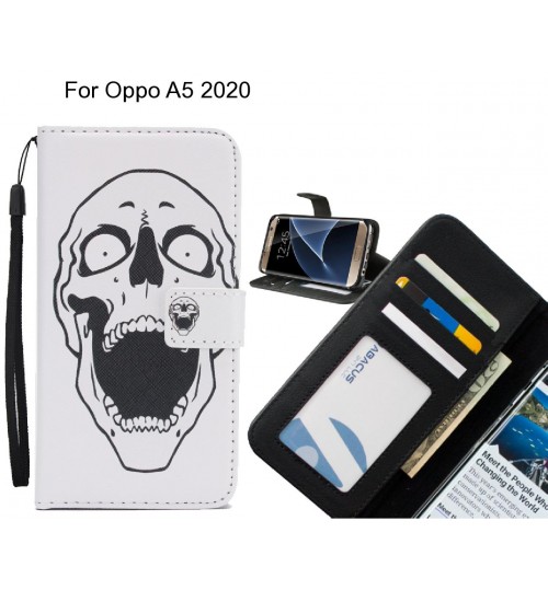 Oppo A5 2020 case 3 card leather wallet case printed ID