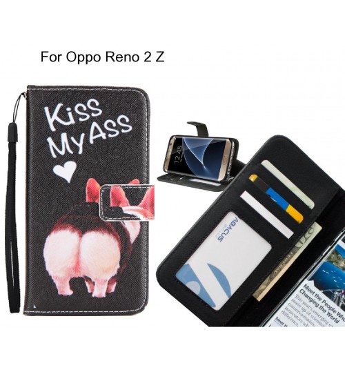 Oppo Reno 2 Z case 3 card leather wallet case printed ID