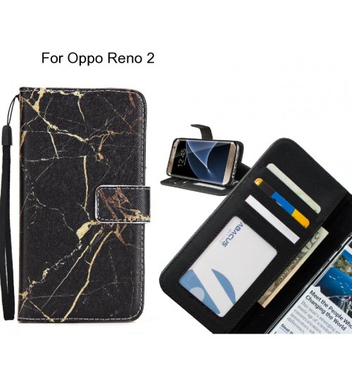 Oppo Reno 2 case 3 card leather wallet case printed ID