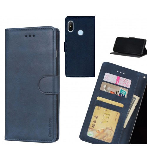 Xiaomi Mi A2 Lite Case Executive Leather Wallet Case - Blue