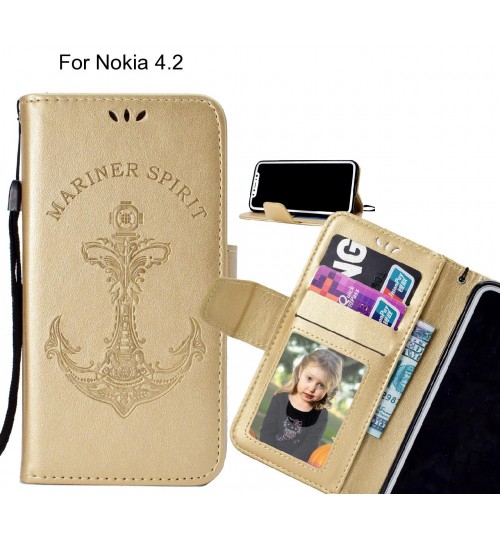 Nokia 4.2 Case Wallet Leather Case Embossed Anchor Pattern