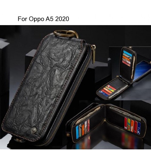 Oppo A5 2020 case premium leather multi cards case