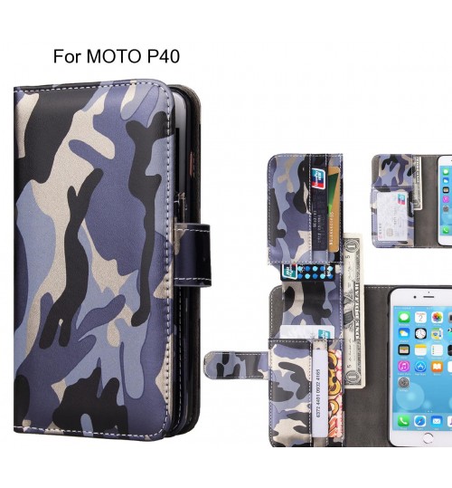 MOTO P40 Case Wallet Leather Flip Case 7 Card Slots