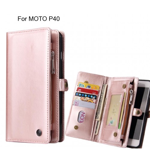 MOTO P40 Case Retro leather case multi cards cash pocket