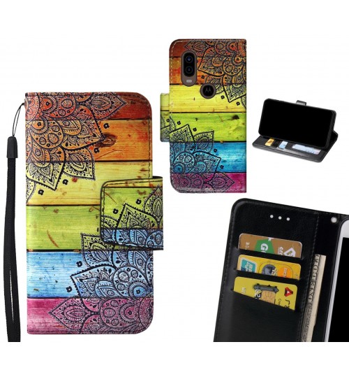 MOTO P40 Case wallet fine leather case printed