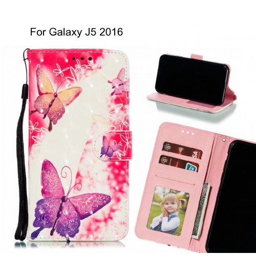 Galaxy J5 2016 Case Leather Wallet Case 3D Pattern Printed