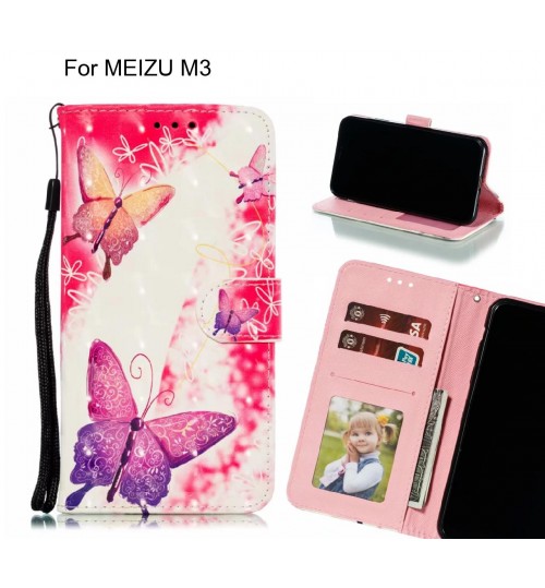 MEIZU M3 Case Leather Wallet Case 3D Pattern Printed