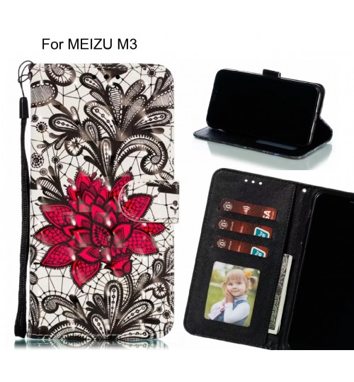 MEIZU M3 Case Leather Wallet Case 3D Pattern Printed