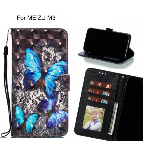 MEIZU M3 Case Leather Wallet Case 3D Pattern Printed