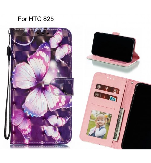 HTC 825 Case Leather Wallet Case 3D Pattern Printed