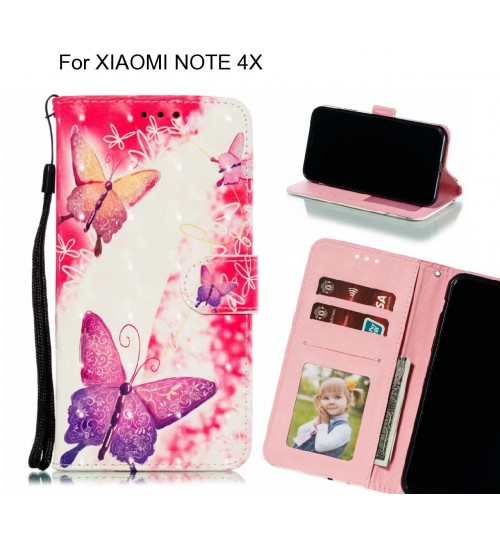 XIAOMI NOTE 4X Case Leather Wallet Case 3D Pattern Printed