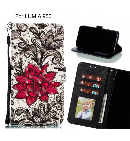 LUMIA 950 Case Leather Wallet Case 3D Pattern Printed