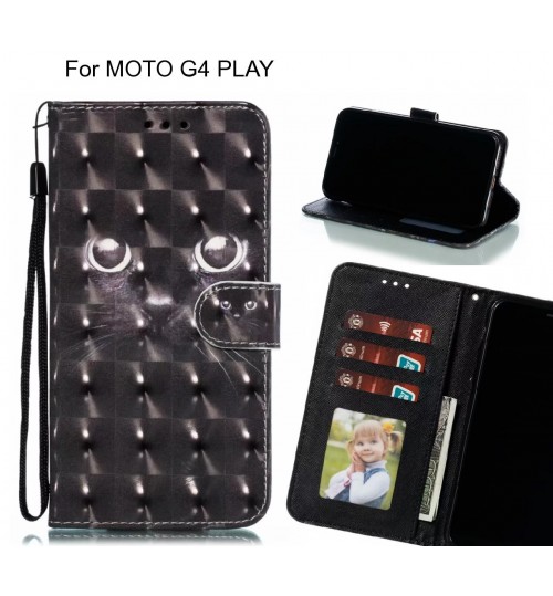 MOTO G4 PLAY Case Leather Wallet Case 3D Pattern Printed