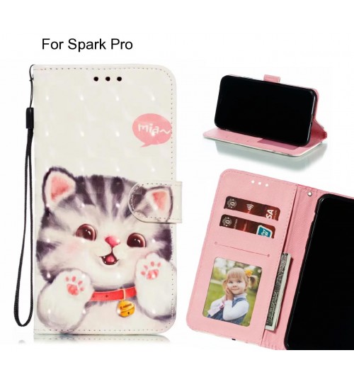 Spark Pro Case Leather Wallet Case 3D Pattern Printed