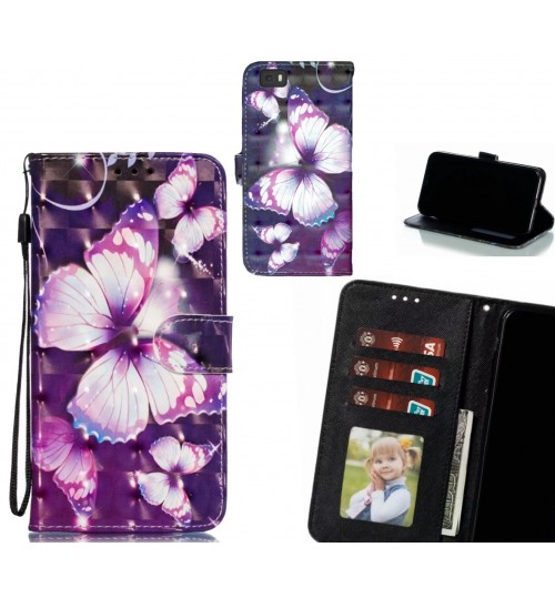 HUAWEI P8 LITE Case Leather Wallet Case 3D Pattern Printed