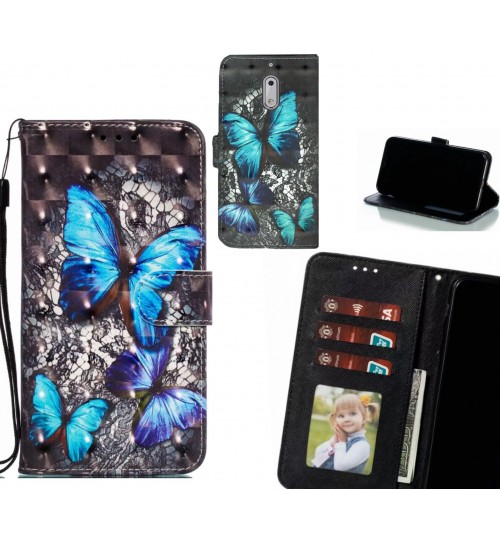 Nokia 6 Case Leather Wallet Case 3D Pattern Printed