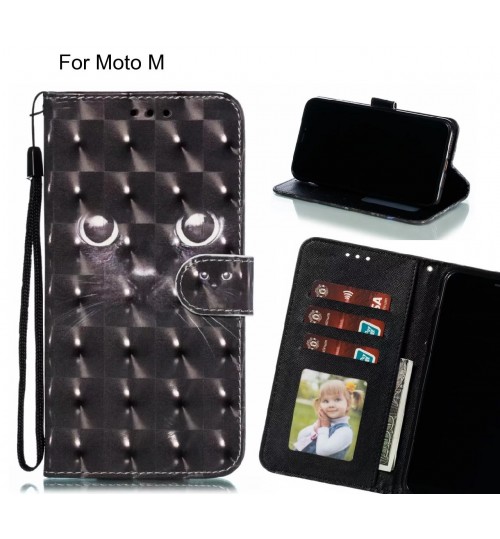 Moto M Case Leather Wallet Case 3D Pattern Printed