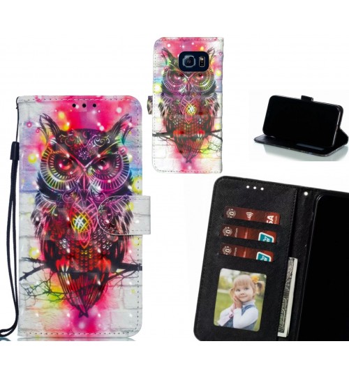 Galaxy S6 Case Leather Wallet Case 3D Pattern Printed