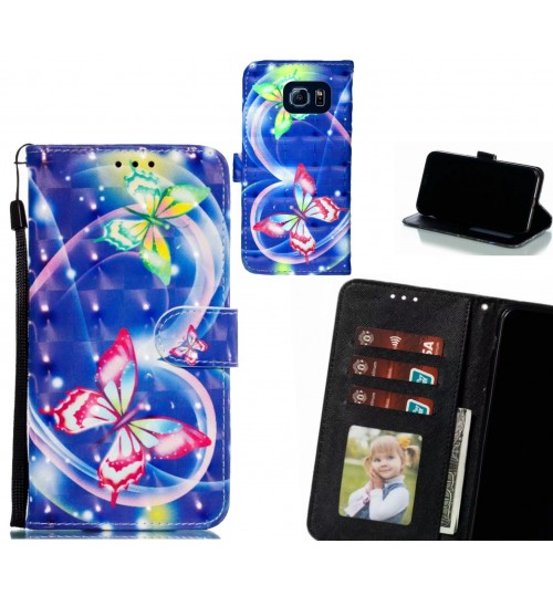 Galaxy S6 Case Leather Wallet Case 3D Pattern Printed