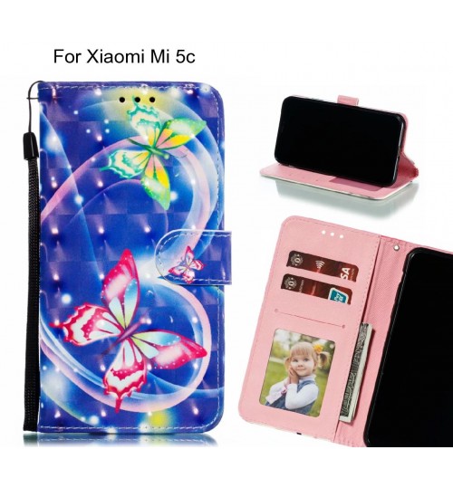 Xiaomi Mi 5c Case Leather Wallet Case 3D Pattern Printed