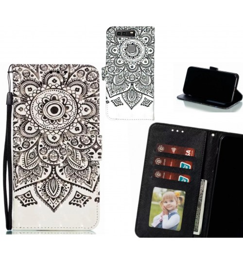 Huawei P9 Plus Case Leather Wallet Case 3D Pattern Printed
