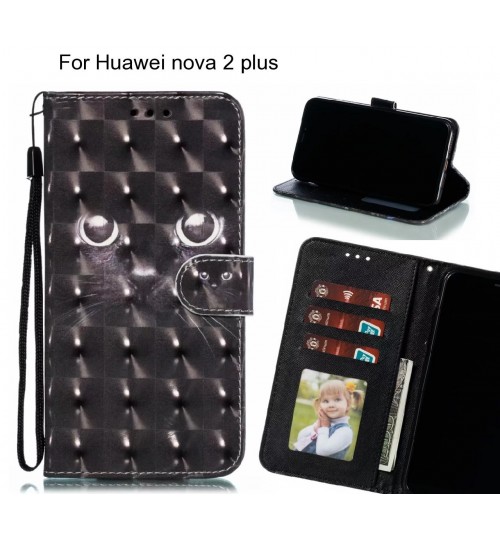 Huawei nova 2 plus Case Leather Wallet Case 3D Pattern Printed