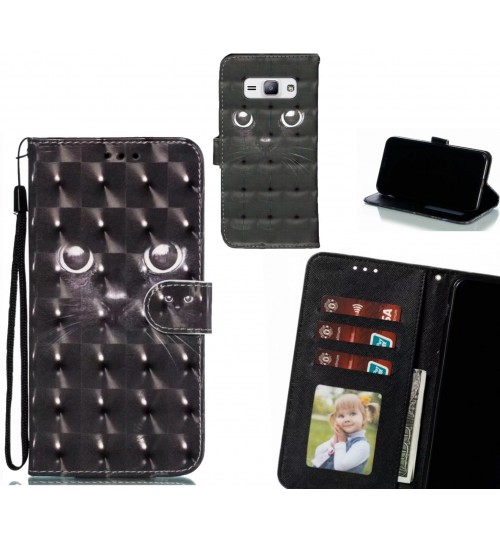 Galaxy J1 Ace Case Leather Wallet Case 3D Pattern Printed