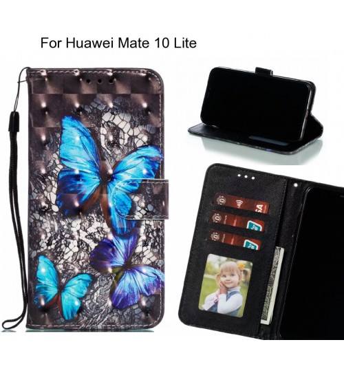 Huawei Mate 10 Lite Case Leather Wallet Case 3D Pattern Printed