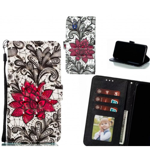 Alcatel 1 Case Leather Wallet Case 3D Pattern Printed