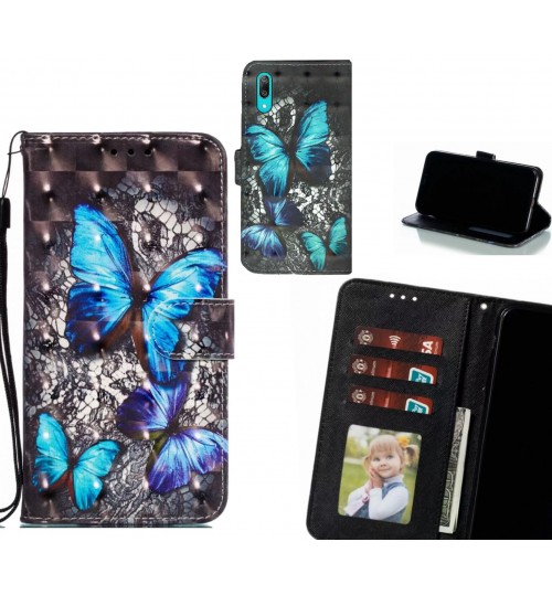 Huawei Y7 Pro 2019 Case Leather Wallet Case 3D Pattern Printed