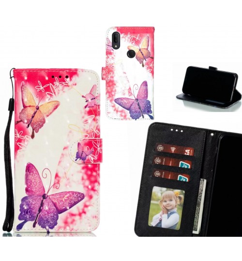 Alcatel 3v Case Leather Wallet Case 3D Pattern Printed