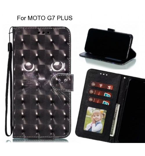 MOTO G7 PLUS Case Leather Wallet Case 3D Pattern Printed