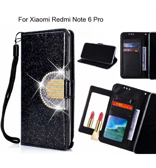 Xiaomi Redmi Note 6 Pro Case Glaring Wallet Leather Case With Mirror