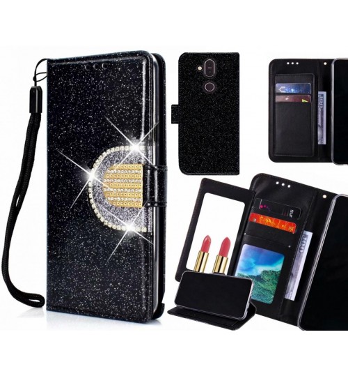 Nokia 8.1 Case Glaring Wallet Leather Case With Mirror