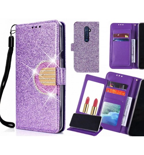 Oppo Reno 2 Case Glaring Wallet Leather Case With Mirror